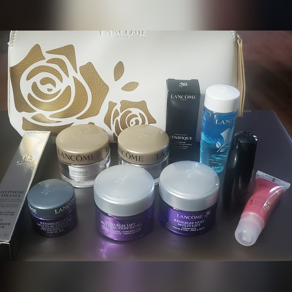 NEW Lancome products and cosmetic bags